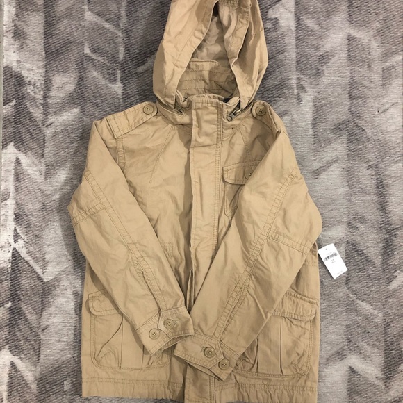 New Gap Kids Utility Jacket hood S/P 6-7 - Picture 3 of 4